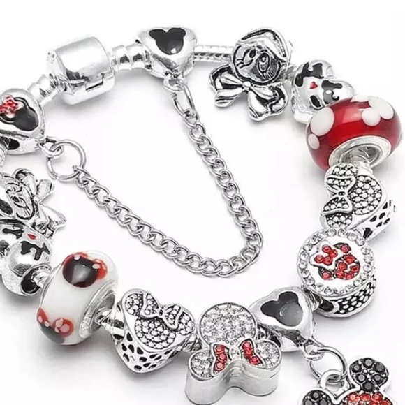 New 925 Mickey Mouse Charm Bracelet European Beads - Picture 4 of 4